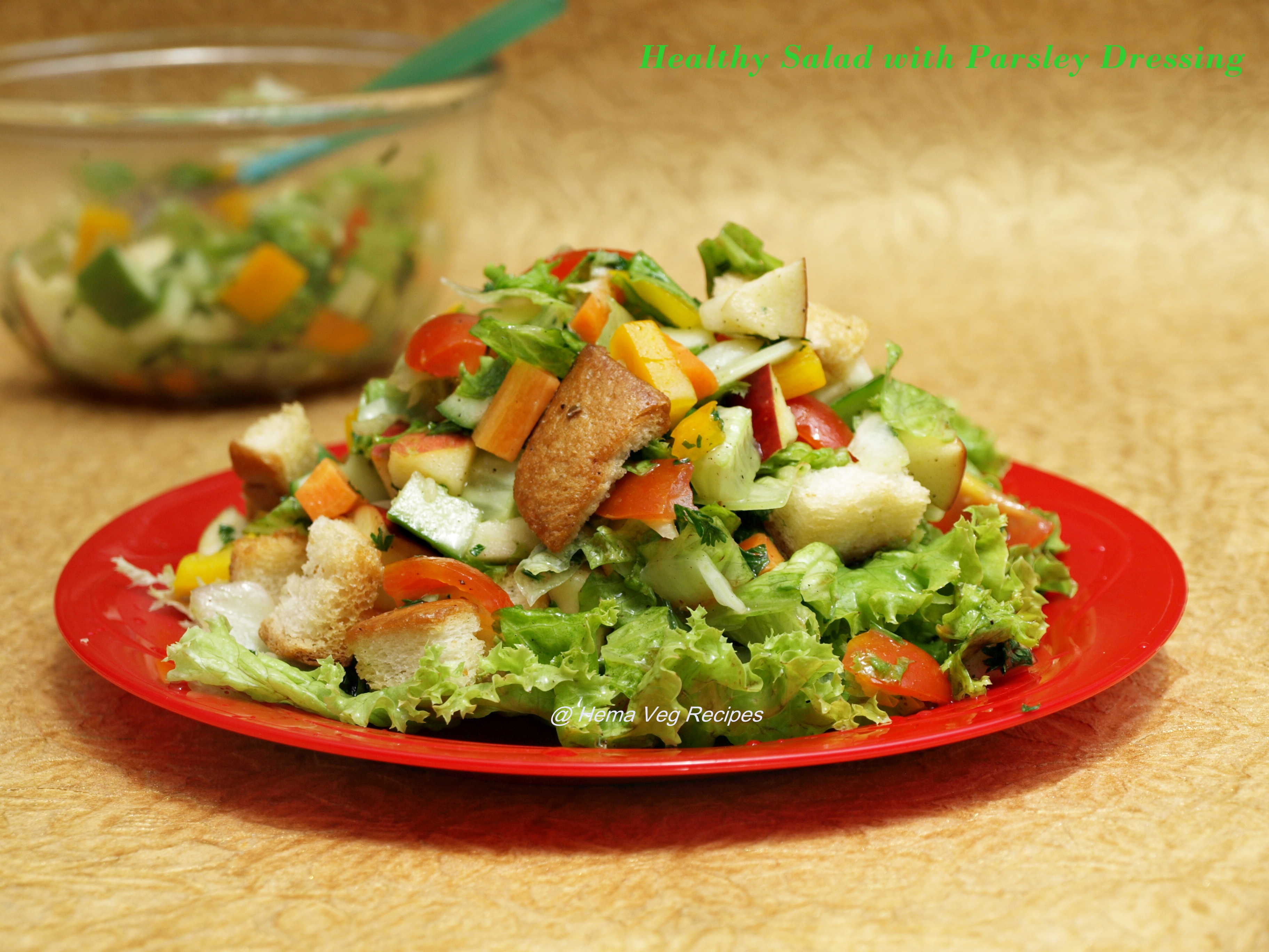 Healthy Salad With Parsley Dressing