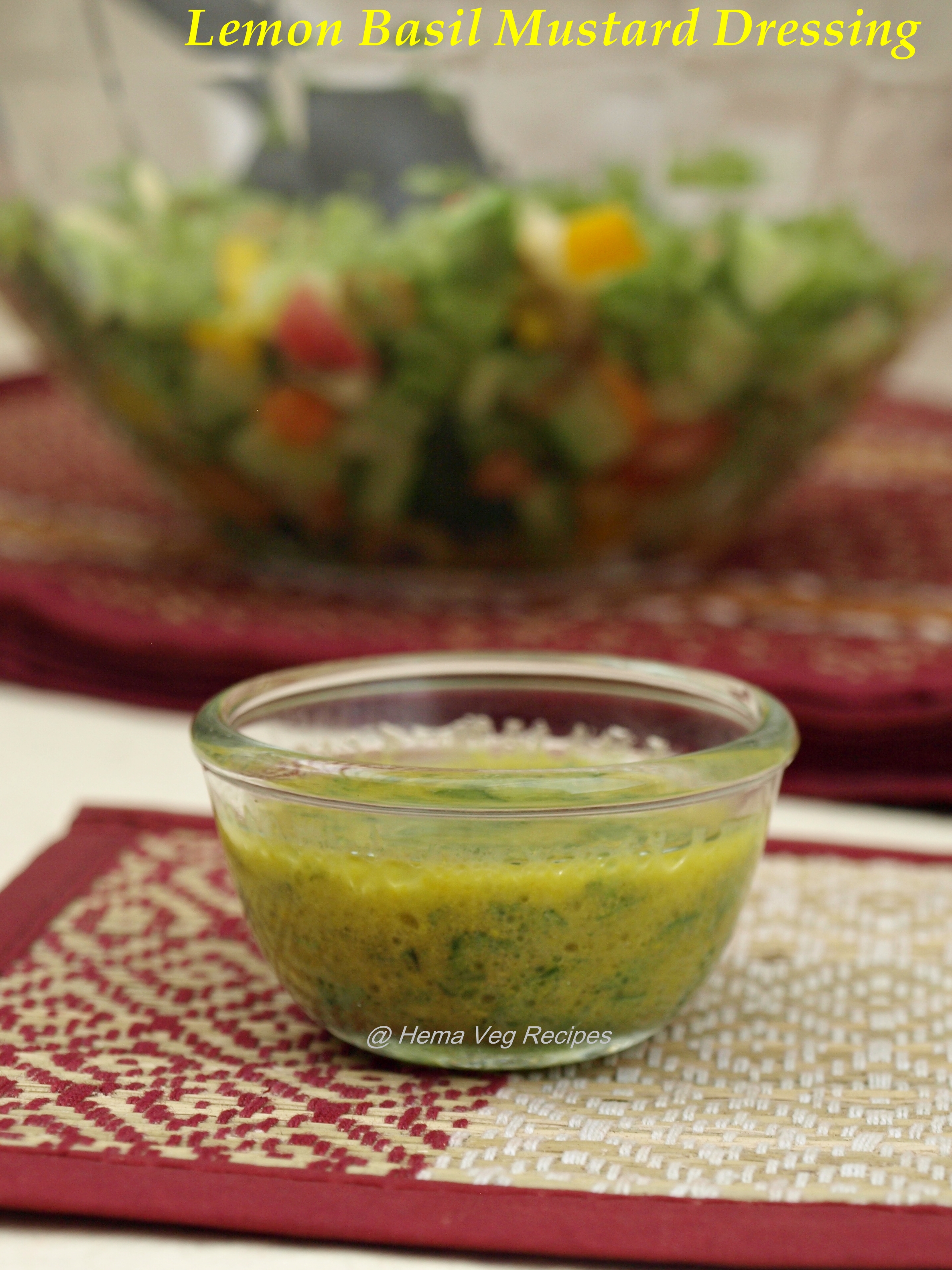 Lemon Basil Mustard Dressing for Salad