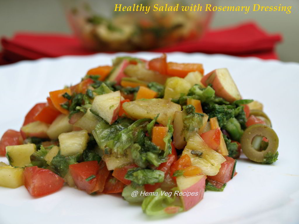 Healthy Salad with Rosemary Dressing
