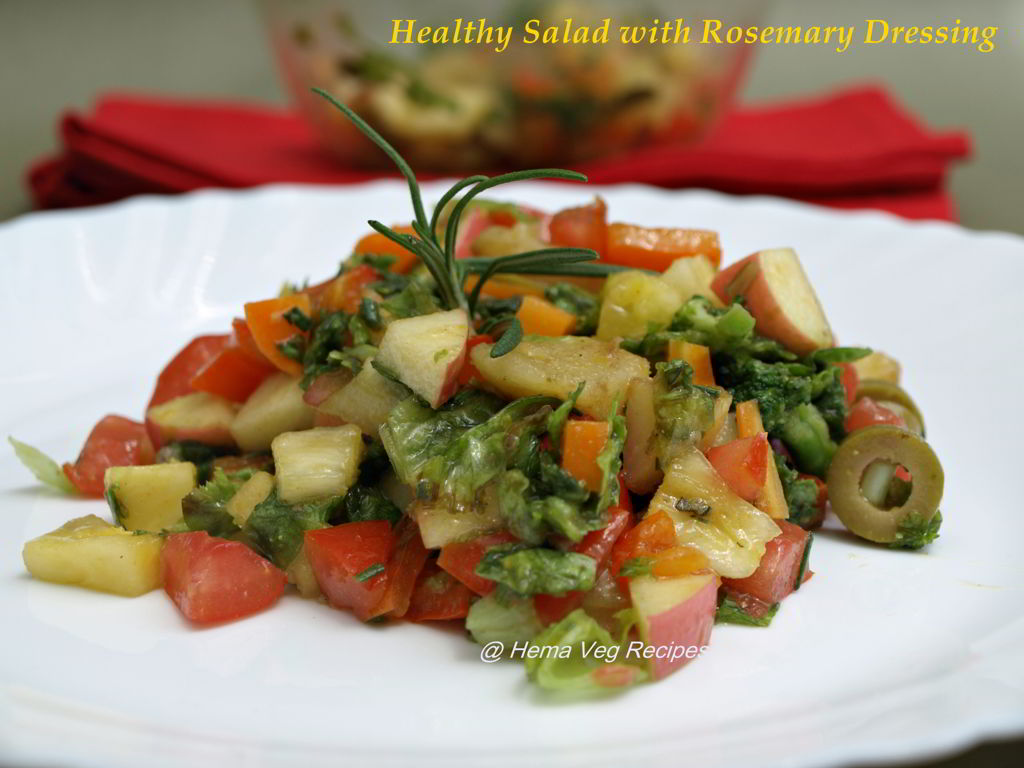 Healthy Salad with Rosemary Dressing